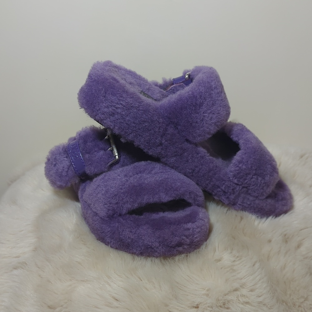 UGG Plush Purple Slide Slippers